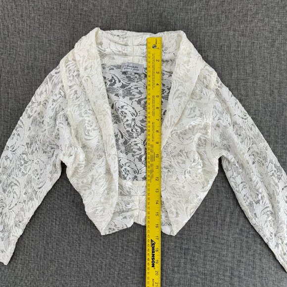 Women's Tahari Ivory Lace Crop Shrug Floral-New without tag - Picture 12 of 12